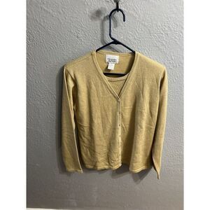 Christopher Banks Womens Sweater Size Small Gold‎  Button Up